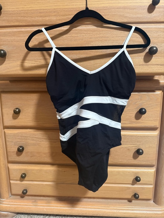 Anne Cole Other - Anne Cole Black One-Piece Swimsuit with White Trim
